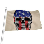 American Patriotic Skull Print Flag