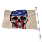 American Patriotic Skull Print Flag