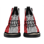 American Patriotic Skull Print Flat Ankle Boots