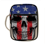 American Patriotic Skull Print Front Pocket Bible Bag