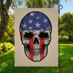 American Patriotic Skull Print Garden Flag