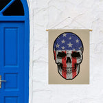 American Patriotic Skull Print Garden Flag