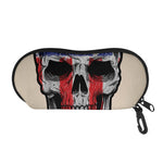 American Patriotic Skull Print Glasses Case