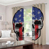 American Patriotic Skull Print Grommet Curtains