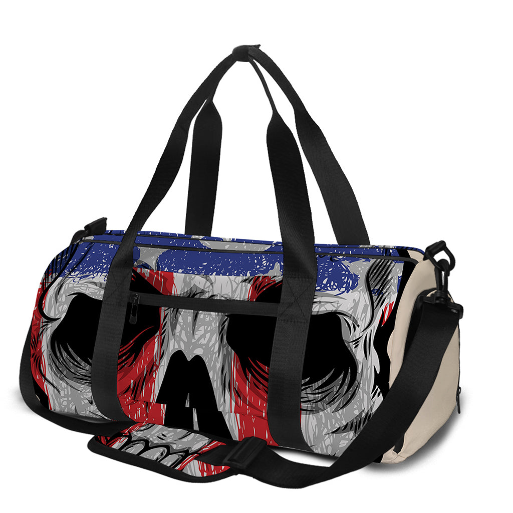 American Patriotic Skull Print Gym Bag