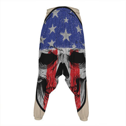 American Patriotic Skull Print Hammer Pants