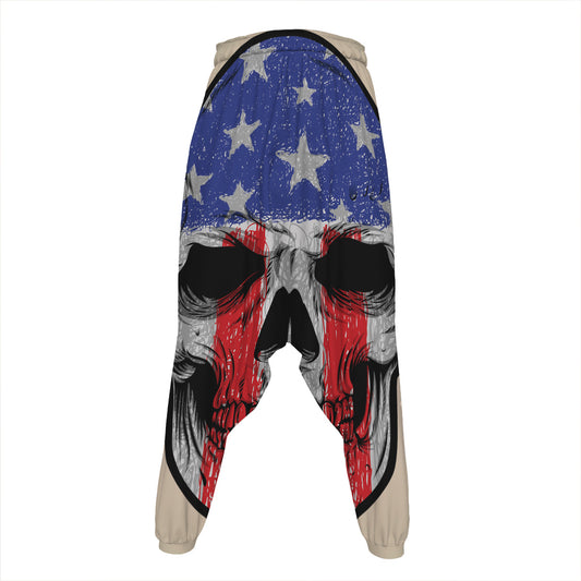 American Patriotic Skull Print Hammer Pants