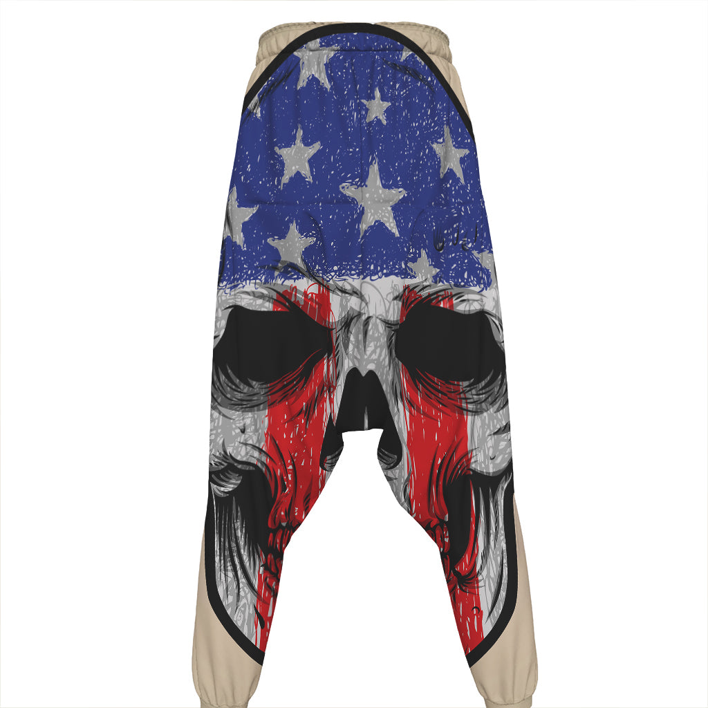 American Patriotic Skull Print Hammer Pants
