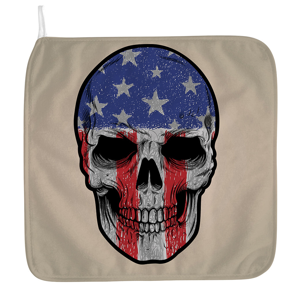 American Patriotic Skull Print Hand Towel