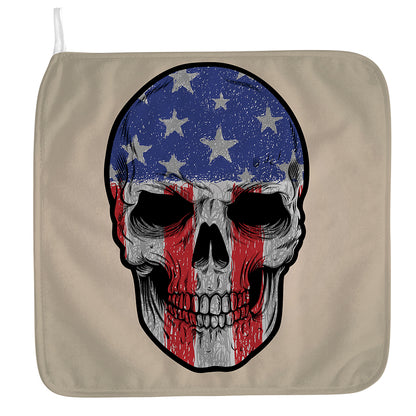 American Patriotic Skull Print Hand Towel