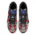 American Patriotic Skull Print High Top Leather Sneakers
