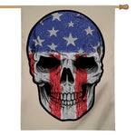 American Patriotic Skull Print House Flag