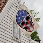 American Patriotic Skull Print House Flag