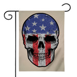 American Patriotic Skull Print House Flag