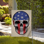 American Patriotic Skull Print House Flag
