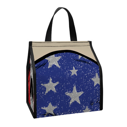 American Patriotic Skull Print Insulated Lunch Tote