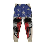 American Patriotic Skull Print Jogger Pants