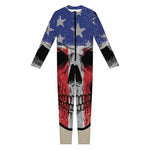 American Patriotic Skull Print Jumpsuit