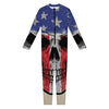 American Patriotic Skull Print Jumpsuit