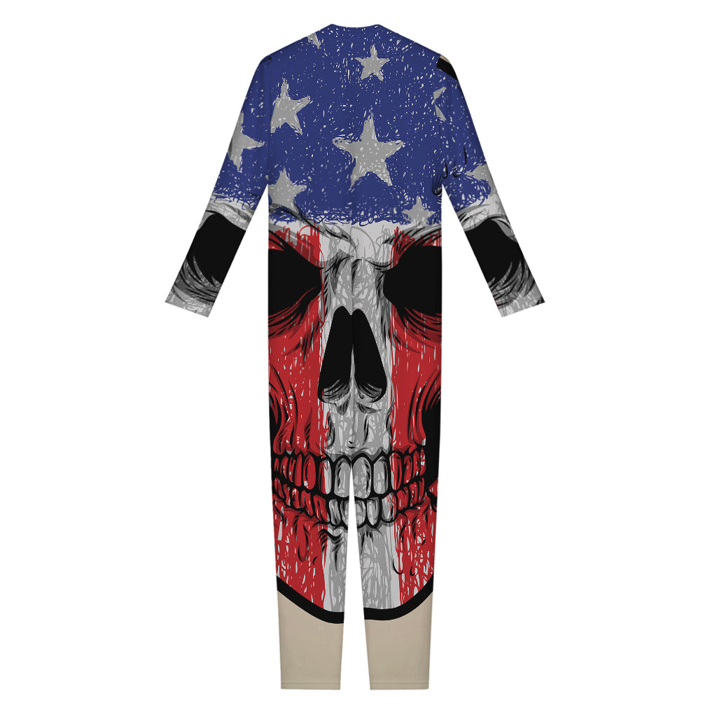 American Patriotic Skull Print Jumpsuit