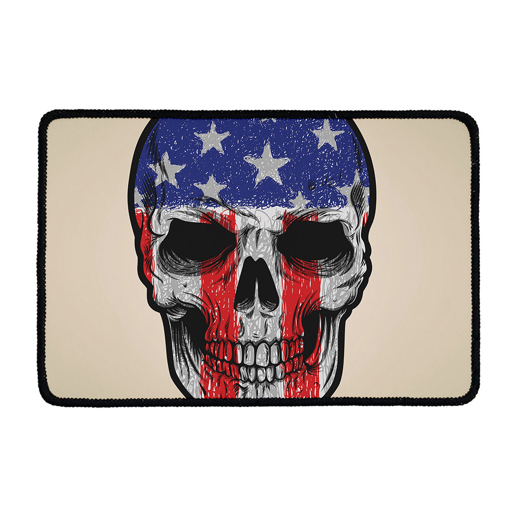 American Patriotic Skull Print Kitchen Mat
