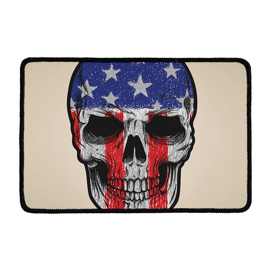 American Patriotic Skull Print Kitchen Mat