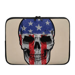 American Patriotic Skull Print Laptop Sleeve