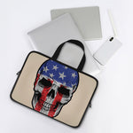 American Patriotic Skull Print Laptop Sleeve With Handle
