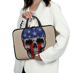 American Patriotic Skull Print Laptop Sleeve With Handle