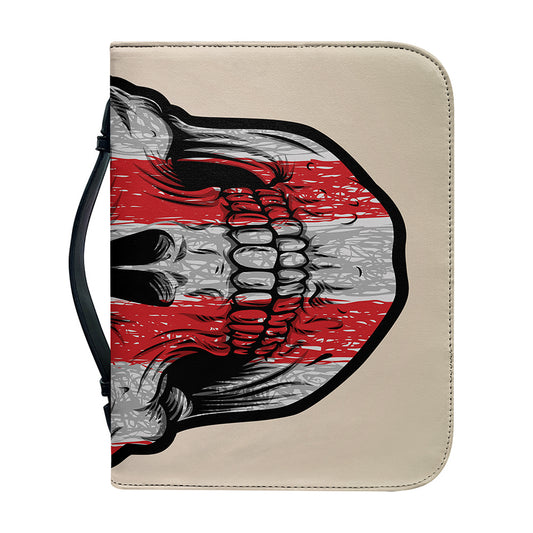 American Patriotic Skull Print Leather Bible Cover