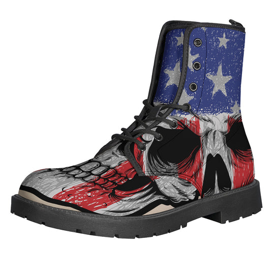 American Patriotic Skull Print Backpack
