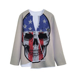 American Patriotic Skull Print Long Sleeve Short Coat