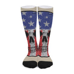 American Patriotic Skull Print Long Socks