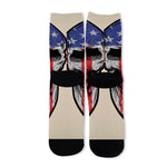 American Patriotic Skull Print Long Socks