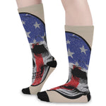 American Patriotic Skull Print Long Socks