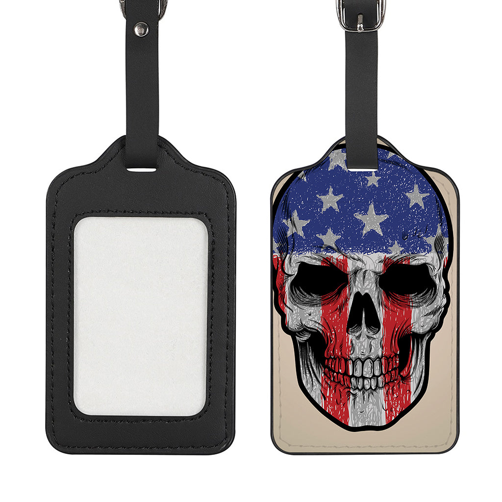 American Patriotic Skull Print Luggage Tag