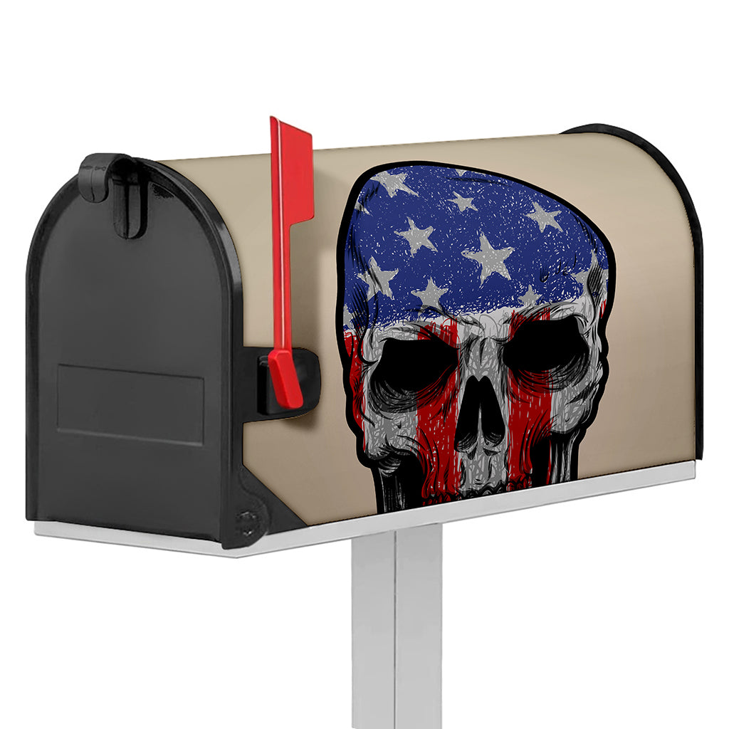 American Patriotic Skull Print Mailbox Cover