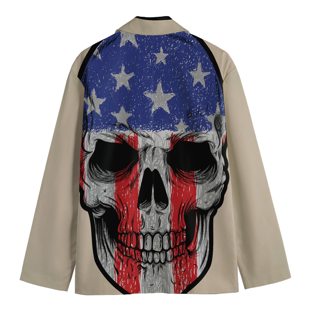 American Patriotic Skull Print Men's Blazer