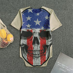 American Patriotic Skull Print Men's Bodysuit
