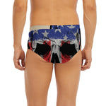 American Patriotic Skull Print Men's Briefs