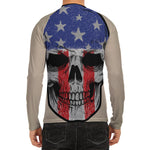 American Patriotic Skull Print Men's Long Sleeve Rash Guard