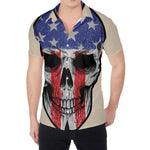 American Patriotic Skull Print Men's Shirt