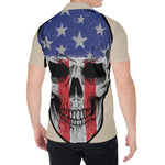 American Patriotic Skull Print Men's Shirt