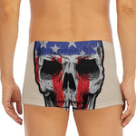 American Patriotic Skull Print Men's Short Boxer Briefs