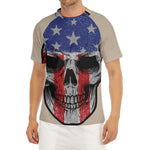 American Patriotic Skull Print Men's Short Sleeve Rash Guard