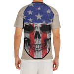 American Patriotic Skull Print Men's Short Sleeve Rash Guard