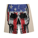 American Patriotic Skull Print Men's Sports Shorts
