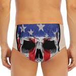American Patriotic Skull Print Men's Triangle Swim Briefs