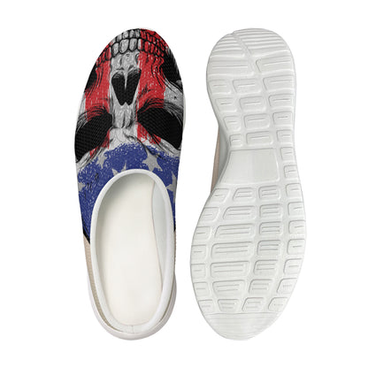 American Patriotic Skull Print Mesh Casual Shoes