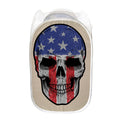 American Patriotic Skull Print Mesh Laundry Hamper